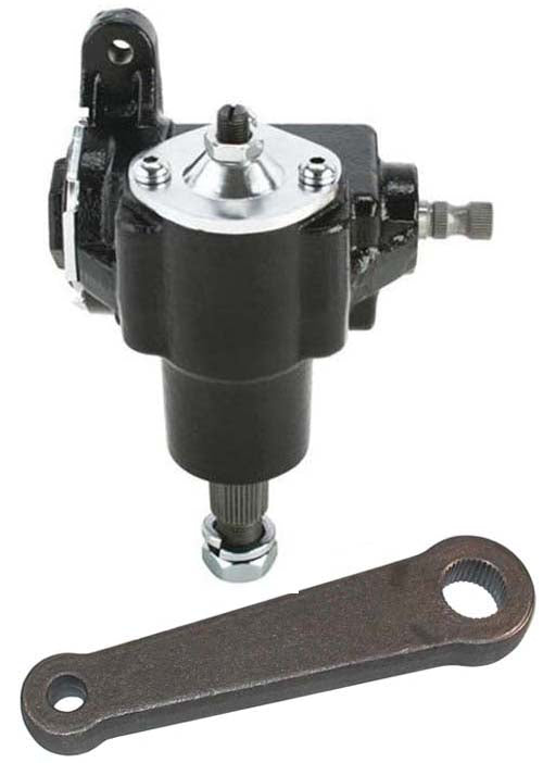 VEGA 140 MANUAL REVERSE STEERING BOX & 1/2" BOLT PITMAN ARM,OUTSIDE RAIL,20:1