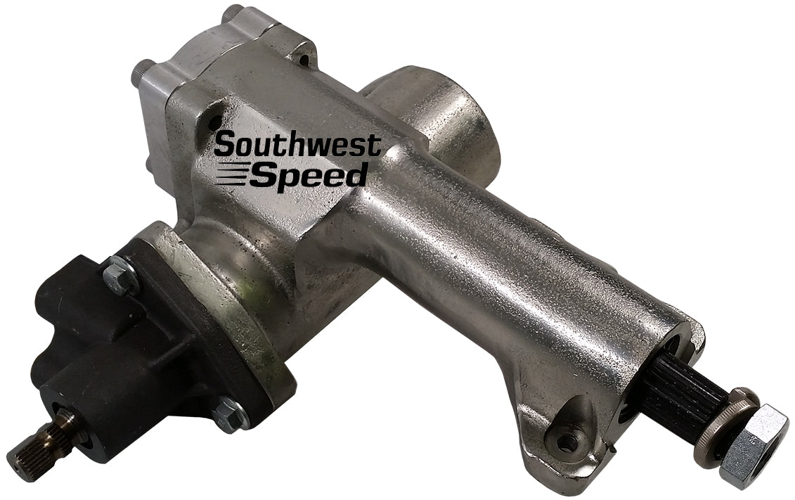 STEERING BOX,55-57,600 POWER,3/4-30,14:1,ZINC