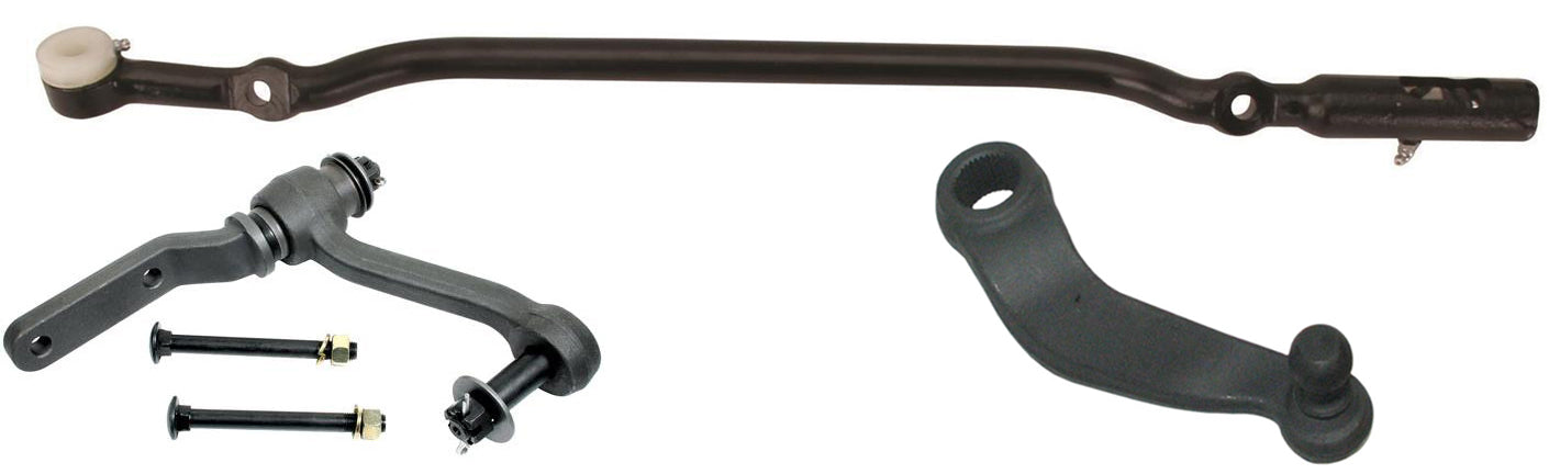 55-57 CHEVY CENTER LINK,IDLER ARM & PITMAN ARM,MANUAL & 605 POWER