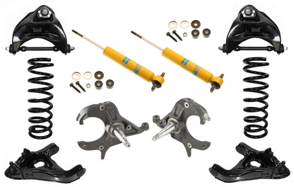 FRONT SUSPENSION SET,ARMS,SPRINGS,BILSTEIN SHOCKS,SPINDLES,78-88 GM G-BODY,DROP