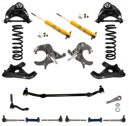 FRONT SUSPENSION & STEERING SET,ARMS,SPRINGS,SHOCKS,SPINDLES,LINKAGES,78-88,DROP