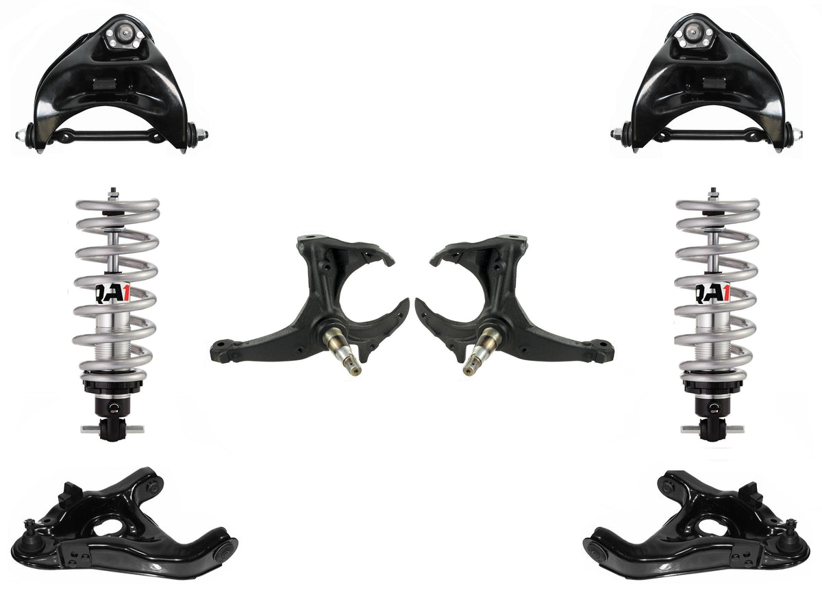 FRONT SUSPENSION SET,QA1 COILOVERS,ARMS,SPINDLES,78-88 GM G-BODY