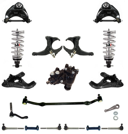 FRONT SUSPENSION & STEERING SET WITH BOX,QA1 COILOVERS,ARMS,SPINDLE,78-88 G-BODY