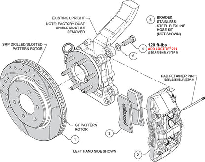 21-UP FORD F-150 RAPTOR,FRONT,AERO 6 PISTON,13.38" DRILLED ROTORS,RED CALIPERS