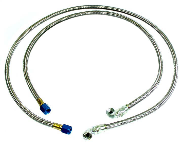POWER STEERING HOSE KIT,2 BRAIDED LINES,BOLT-ON PS RESERVOIR