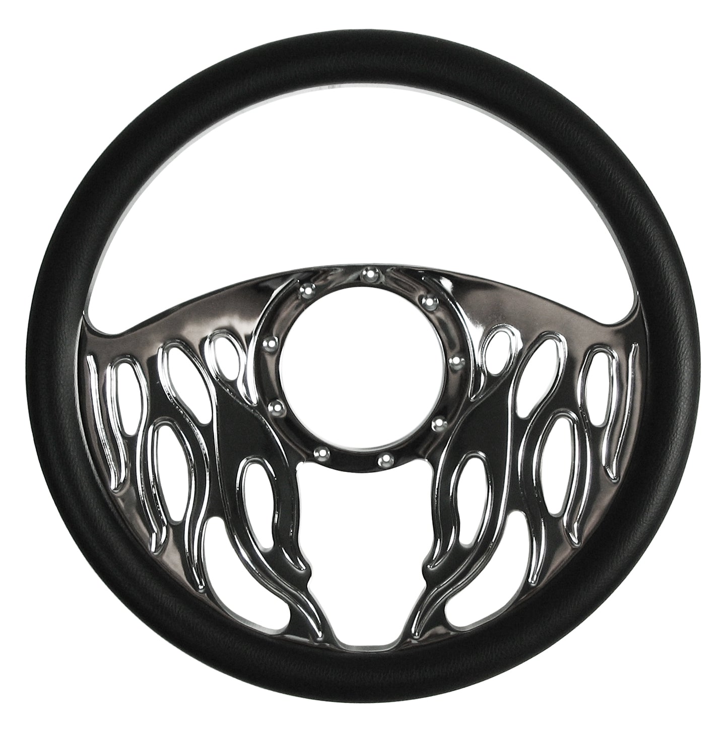 STEERING WHEEL ONLY,14",FLAMES DOWN