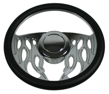 STEERING WHEEL KIT,14",FLAMES DOWN