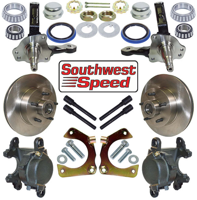 HOT ROD FRONT BRAKE & SPINDLE KIT,5X4.50