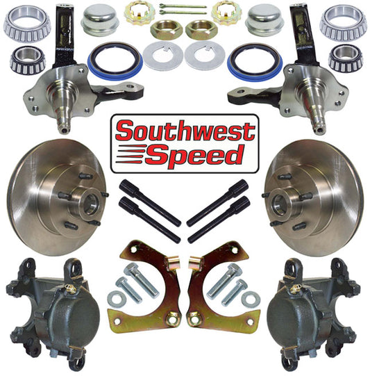 HOT ROD FRONT BRAKE & SPINDLE KIT,5X4.50