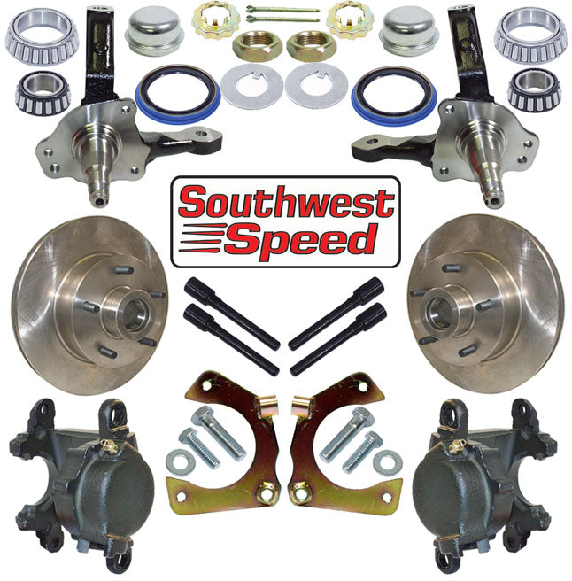 HOT ROD FRONT BRAKE & SPINDLE KIT,5X4.75