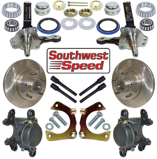 HOT ROD FRONT BRAKE & SPINDLE KIT,5X4.75