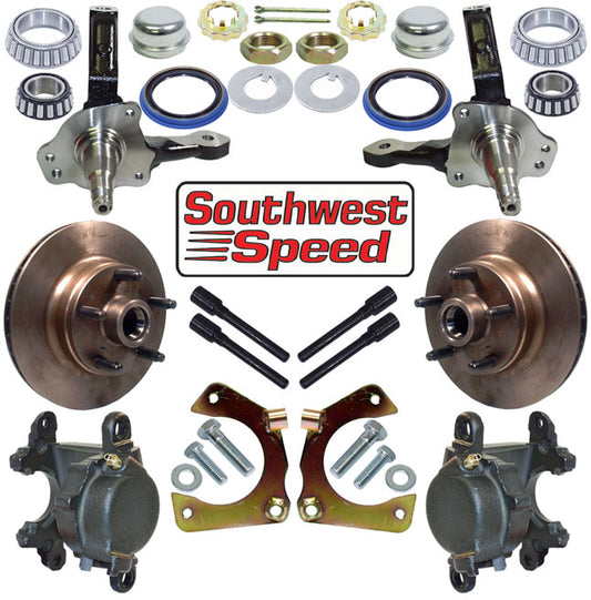 HOT ROD FRONT BRAKE & SPINDLE KIT,5X5