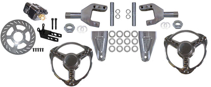 600 FRONT HUB,SPINDLE,WITH LEFT-HAND BRAKE,3 SPOKE