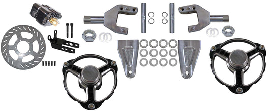 600 FRONT HUB,SPINDLE,WITH LEFT-HAND BRAKE,3 SPOKE,BLACK