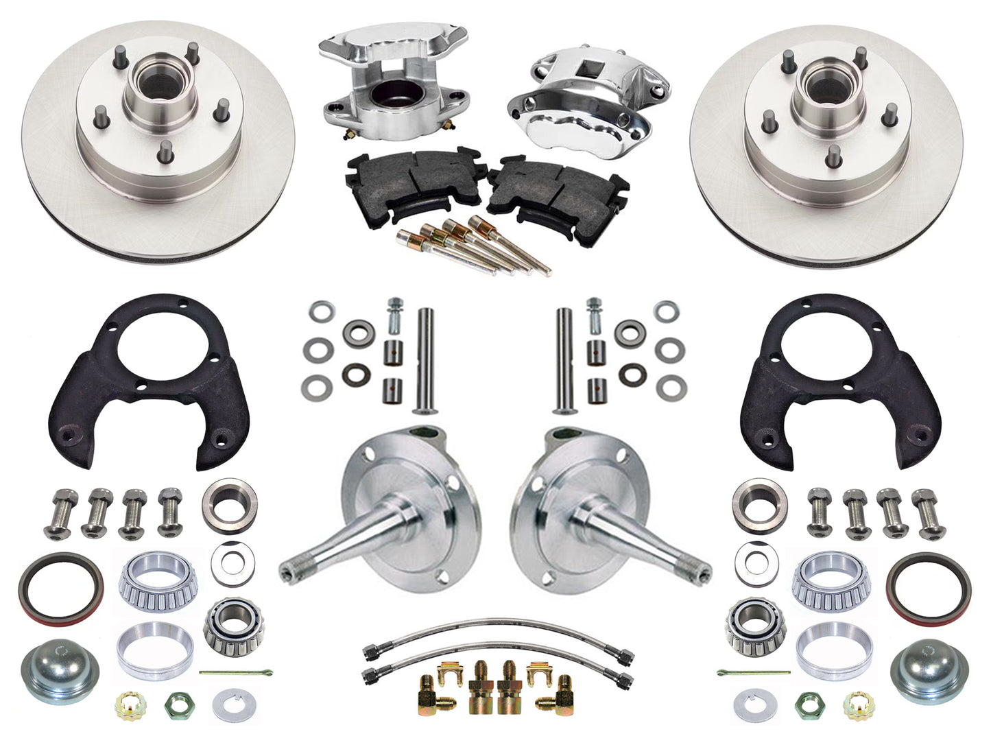 FRONT DISC BRAKES,SPINDLES,KING PINS,28-48 FORD,WILWOOD D-154,11",POL