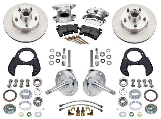 FRONT DISC BRAKES,SPINDLES,KING PINS,28-48 FORD,WILWOOD D-154,11",POL