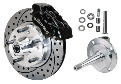 FRONT DISC BRAKES,SPINDLES,KING PINS,28-48 FORD,WILWOOD FDL,11" DRILL,BLK
