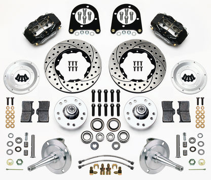 FRONT DISC BRAKES,SPINDLES,KING PINS,28-48 FORD,WILWOOD FDL,11" DRILL,BLK