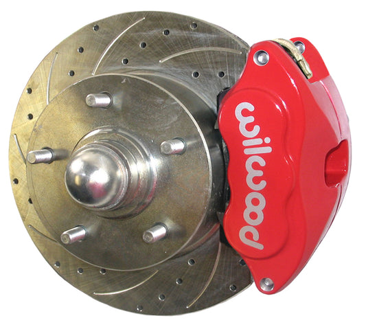 59-64 CHEVY DISC BRAKE CONVERSION KIT,11" DRILLED ROTORS,D52 RED WIL CALIPERS