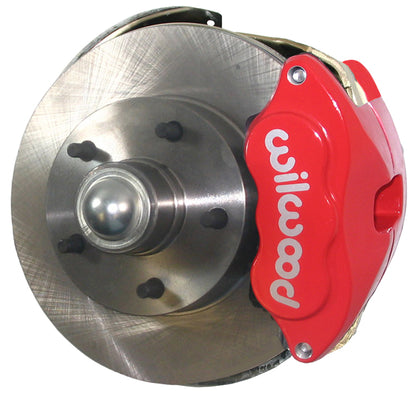 67-69 F-BODY DISC BRAKE & STOCK HEIGHT SPINDLE KIT,11" ROTORS,RED WIL CALIPERS