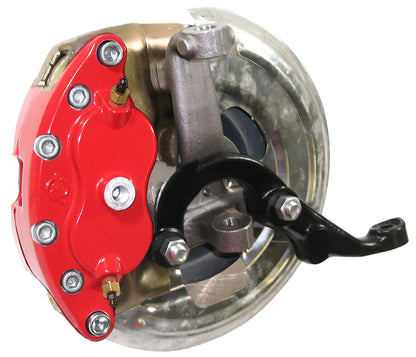 67-69 F-BODY DISC BRAKE & STOCK HEIGHT SPINDLE KIT,11" ROTORS,RED WIL CALIPERS