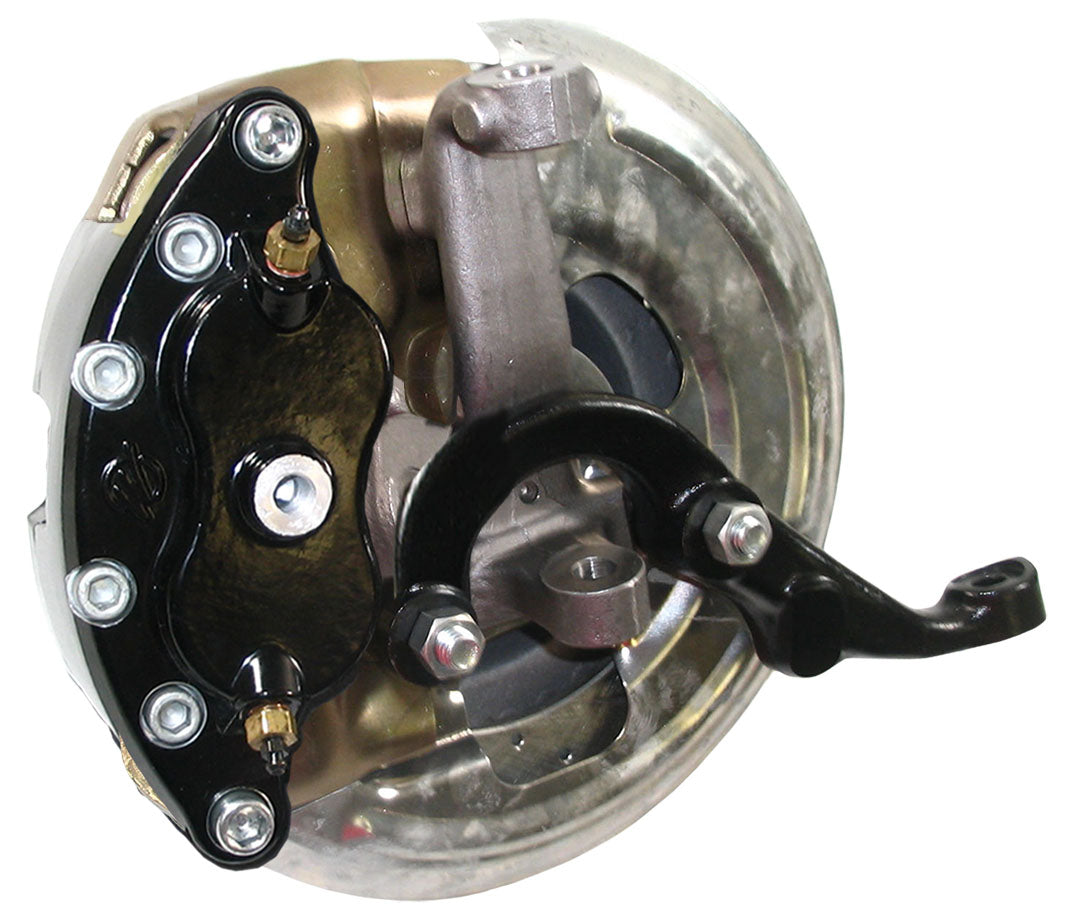 67-69 F-BODY DISC BRAKE & STOCK HEIGHT SPINDLE KIT,11" DRILLED ROTORS,BLACK WIL