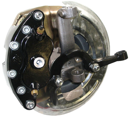 64-72 A-BODY DISC BRAKE & STOCK HEIGHT SPINDLE KIT,11" ROTORS,BLACK WIL CALIPERS