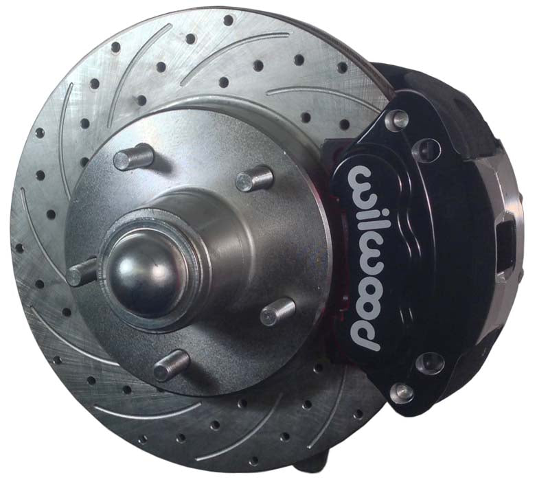 79-87 G-BODY DISC BRAKE & STOCK HEIGHT SPINDLE KIT,10.5" DRILLED ROTORS,BLACK