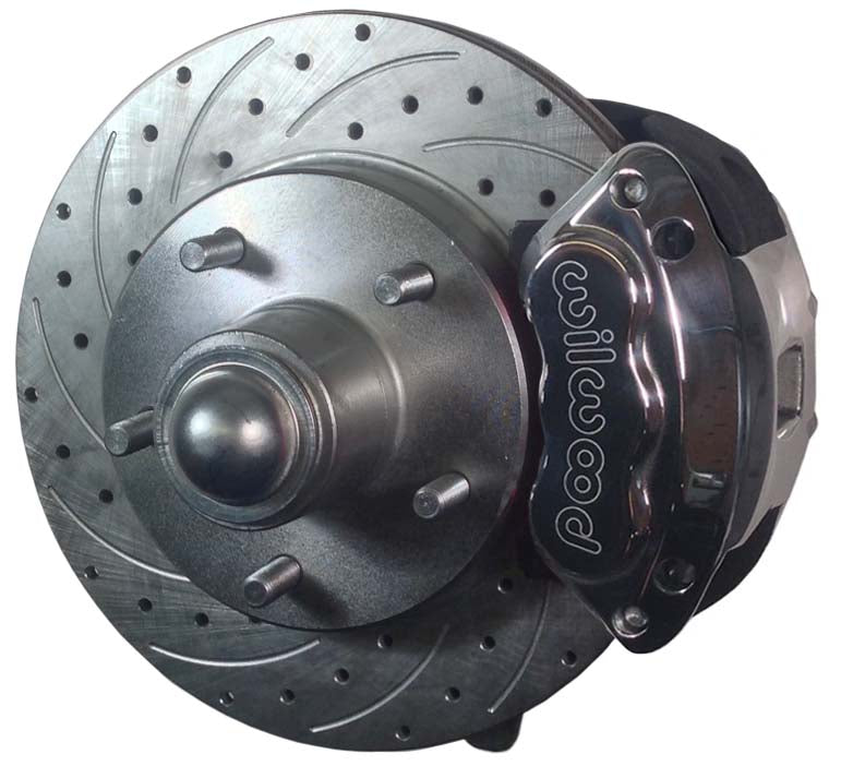 79-87 G-BODY DISC BRAKE & STOCK HEIGHT SPINDLE KIT,10.5" DRILLED ROTORS,POLISHED