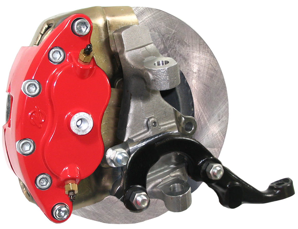 67-69 F-BODY DISC BRAKE & 2" DROP SPINDLE KIT,11" ROTORS,RED WILWOOD CALIPERS