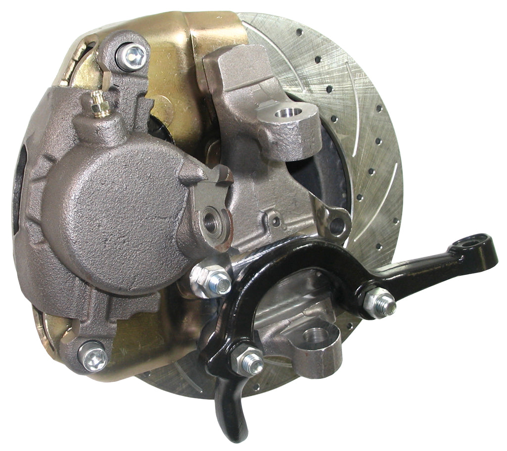 64-72 A-BODY DISC BRAKE & 2" DROP SPINDLE KIT,11" DRILLED ROTORS,CALIPERS
