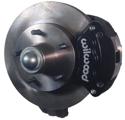 55-57 CHEVY DISC BRAKE & 2" DROP SPINDLE KIT,10.5" ROTORS,BLACK WILWOOD CALIPERS