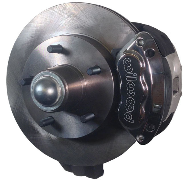 55-57 CHEVY DISC BRAKE & 2" DROP SPINDLE KIT,10.5" ROTORS,POLISH WILWOOD CALIPER
