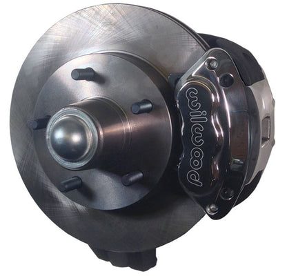 55-57 CHEVY DISC BRAKE & 2" DROP SPINDLE KIT,10.5" ROTORS,POLISH WILWOOD CALIPER