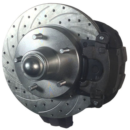 55-57 CHEVY DISC BRAKE & 2" DROP SPINDLE KIT,10.5" DRILLED ROTORS,CALIPERS