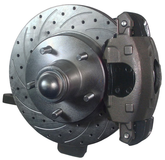 59-64 CHEVY DISC BRAKE & 2" DROP SPINDLE KIT,11" DRILLED ROTORS,CALIPERS