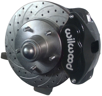 59-64 CHEVY DISC BRAKE & 2" DROP SPINDLE KIT,11" DRILLED ROTORS,BLACK WILWOOD
