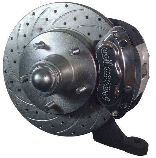 67-69 F-BODY DISC BRAKE & 1-PIECE 2" DROP SPINDLE KIT,11" DRILLED ROTORS,POLISH