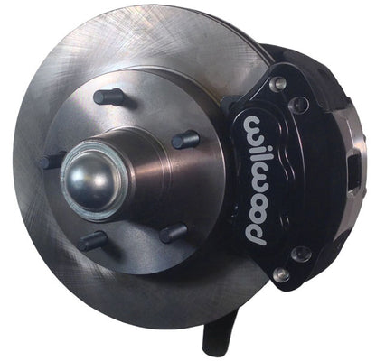 64-72 A-BODY DISC BRAKE & 1-PIECE 2" DROP SPINDLE KIT,11" ROTORS,BLACK CALIPERS