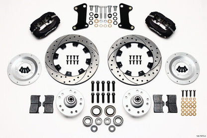 COILOVER & 4-LINK SYSTEM,CURRIE REAR END,WILWOOD 12" DRILLED,BLACK,68-74 NOVA