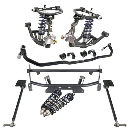 COILOVER & 4-LINK SYSTEM,CURRIE REAR END,WILWOOD 13" BRAKES,BLACK,68-74 NOVA