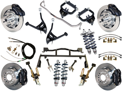 COILOVER & 4-LINK SYSTEM,ARMS,WILWOOD 12" BRAKES,BLACK CALIPERS,67-70 COUGAR
