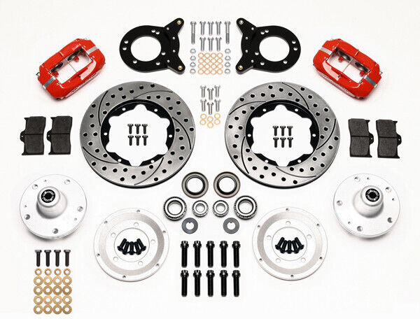 AIR RIDE & 4-LINK SYSTEM,CURRIE REAR END,WILWOOD 11" DRILLED BRAKES,RED,64-66