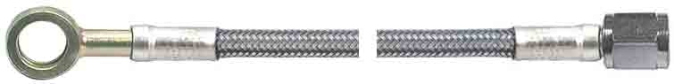 STEEL BRAIDED HOSE,-4 AN,W/BANJO,18"