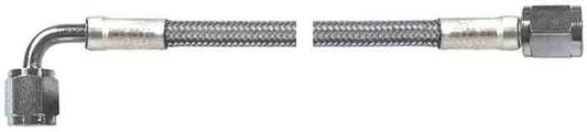 STEEL BRAIDED HOSE,-3 AN,W/90,21"