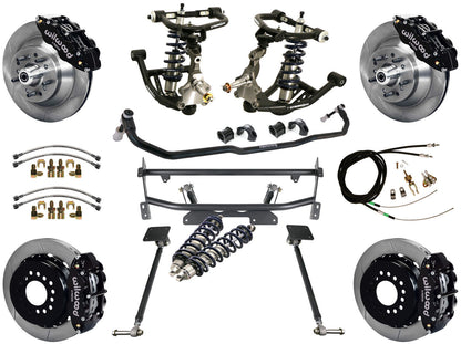 COILOVER & 4-LINK SYSTEM,WILWOOD 13" BRAKES,BLACK CALIPERS,68-74 NOVA
