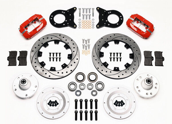 COILOVER & 4-LINK SYSTEM,ARMS,WILWOOD 12" DRILLED BRAKES,RED CALIPERS,67-70 MERC