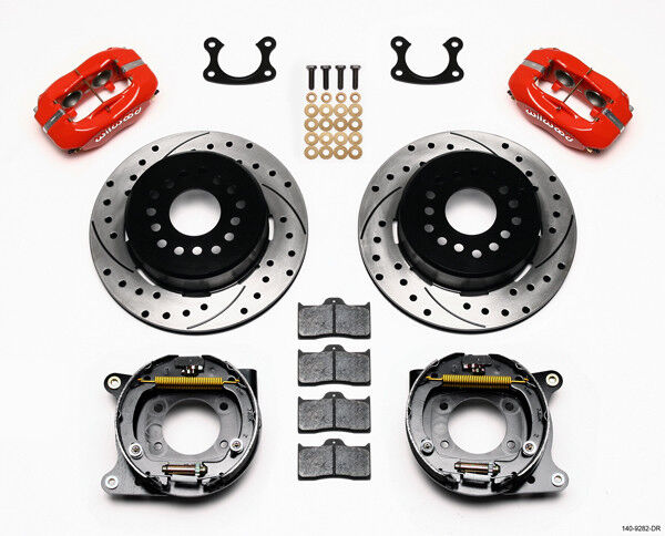 COILOVER & 4-LINK SYSTEM,ARMS,WILWOOD 12" DRILLED BRAKES,RED CALIPERS,67-70 MERC