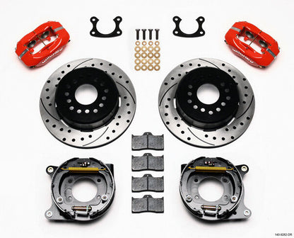 COILOVER & 4-LINK SYSTEM,ARMS,WILWOOD 12" DRILLED BRAKES,RED CALIPERS,67-70 MERC