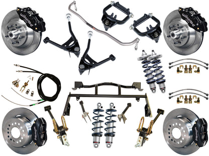 COILOVER & 4-LINK SYSTEM,ARMS,WILWOOD 13/12" BRAKES,BLACK CALIPERS,67-70 COUGAR